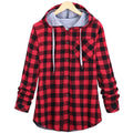 Checked Hooded Cardigan