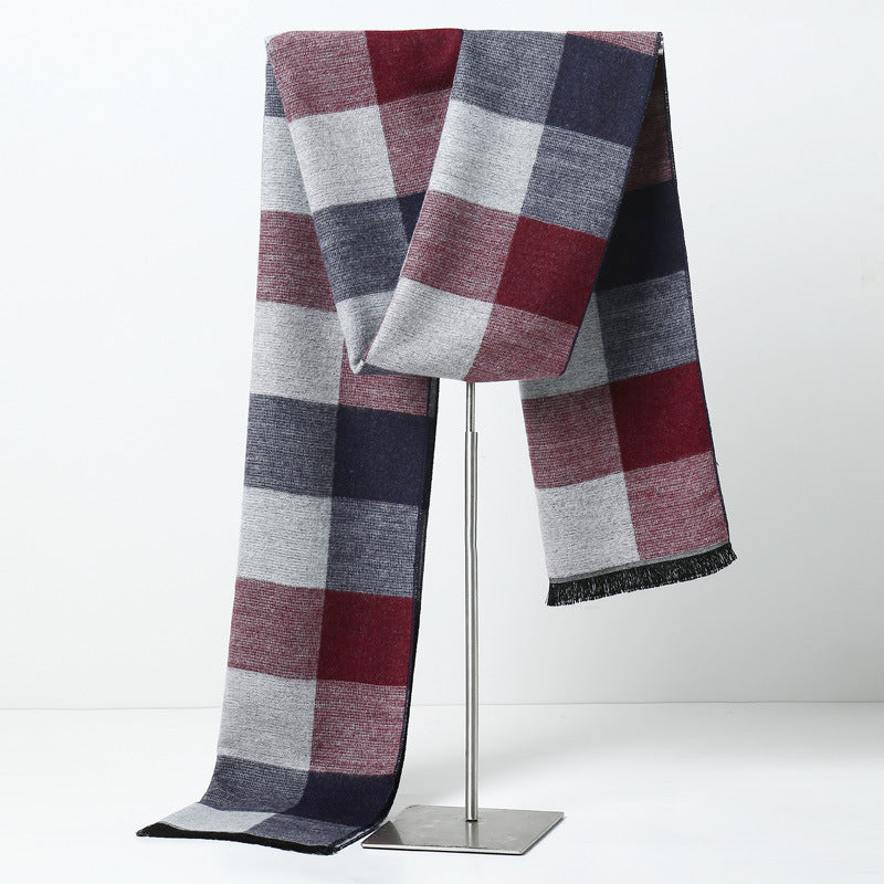 Men's Plaid Cashmere-Feel Scarf