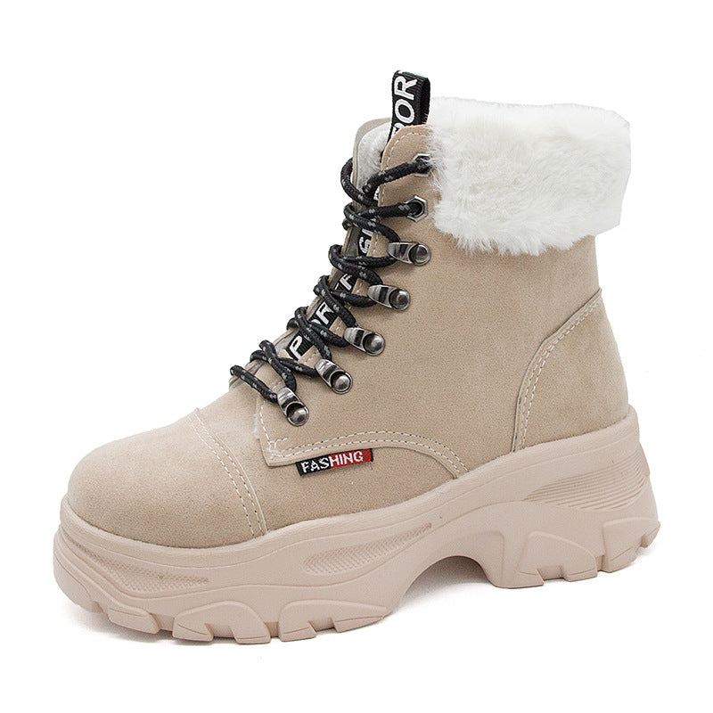 Shearling Lined Lace-Up Boots