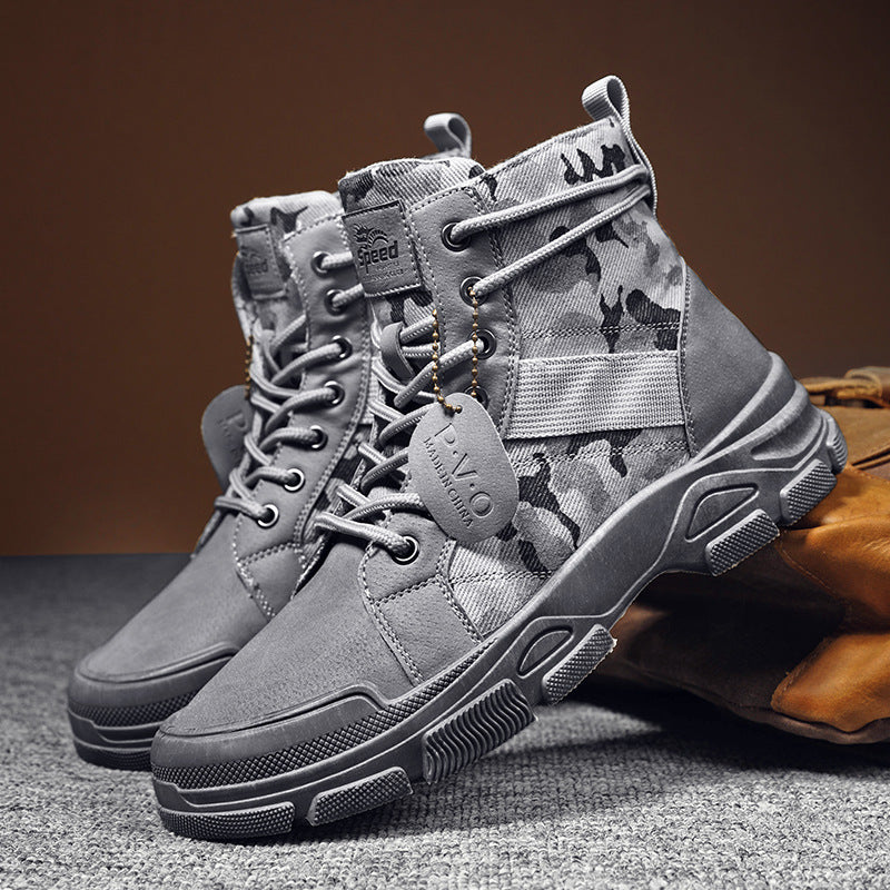 Trendy Boys' Camouflage Martin Boots for Fall/Winter