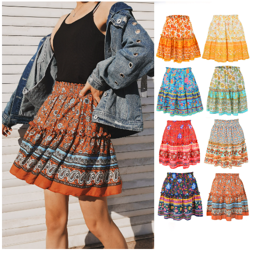 Printed Midi Skirt