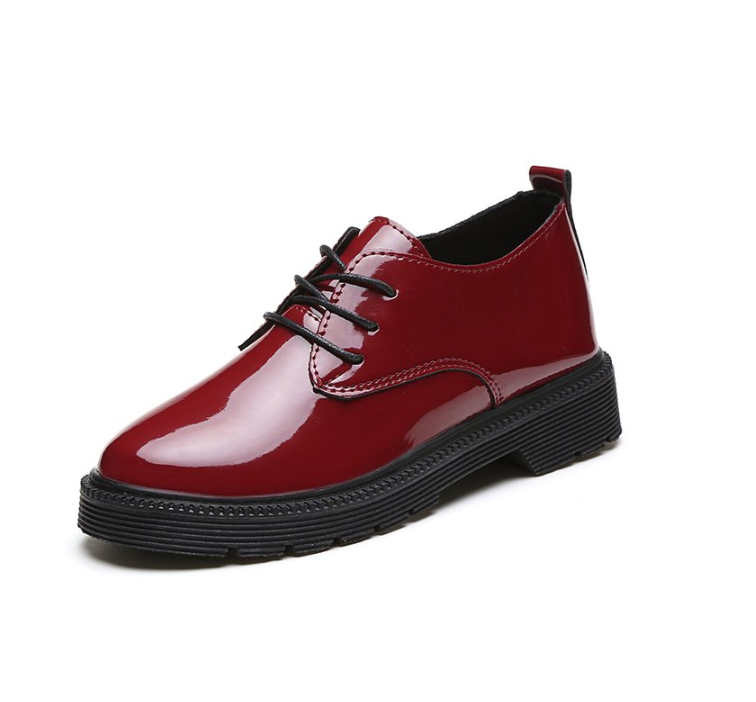 British Style Round Toe Flat Leather Shoes for Kids