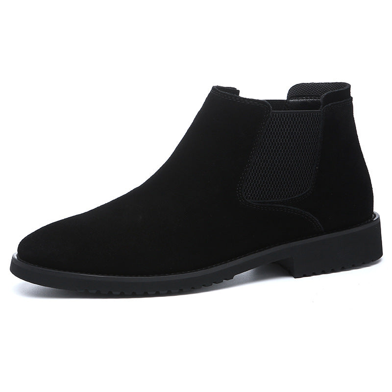 Men's High-Top Leather Chelsea Ankle Boots