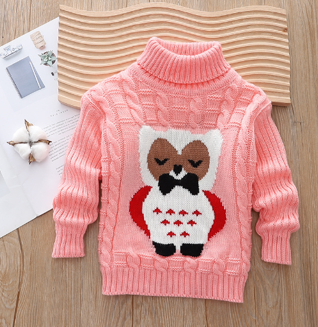 Kids' Owl Mock Neck Sweater