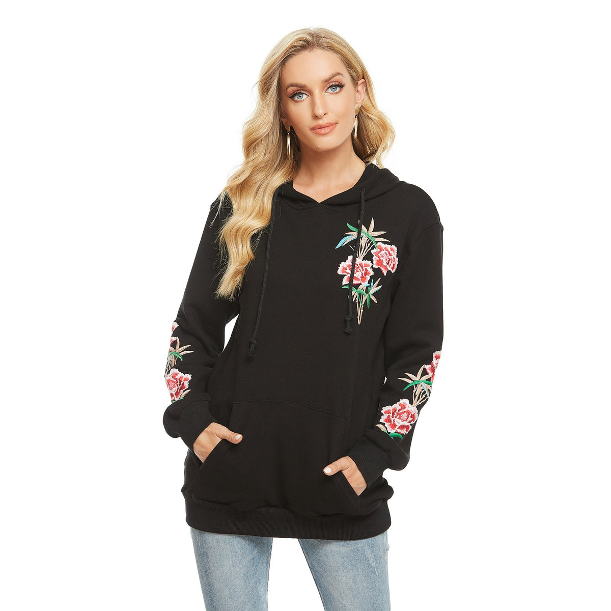 Long Embroidered Sweater Coat