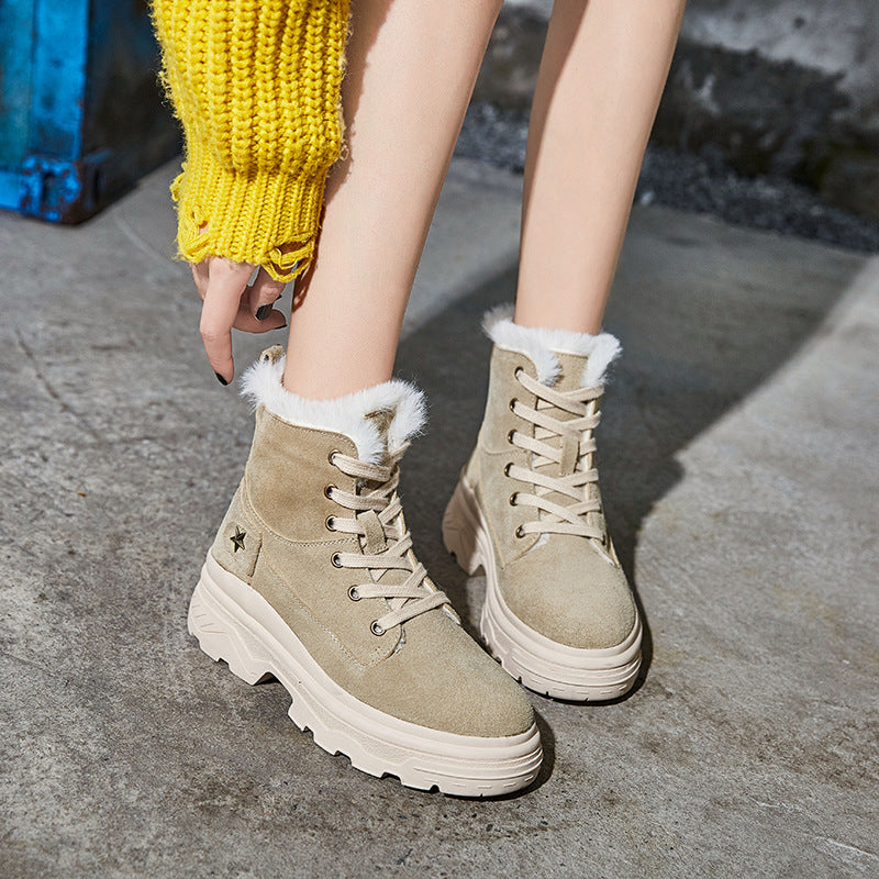 Fleece-Lined High-Top Snow Boots for Women