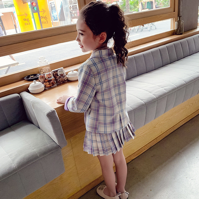 Girls' Check Suit Set