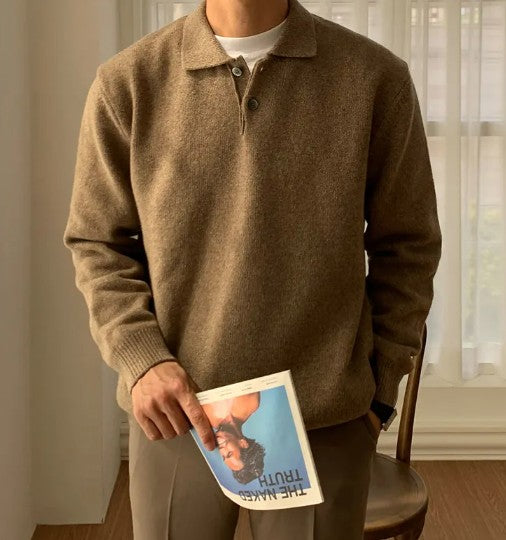 Vintage Polo Collar Sweater