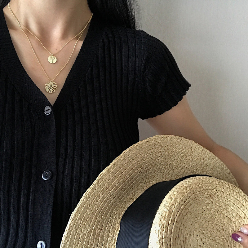 Monstera Layered Necklace