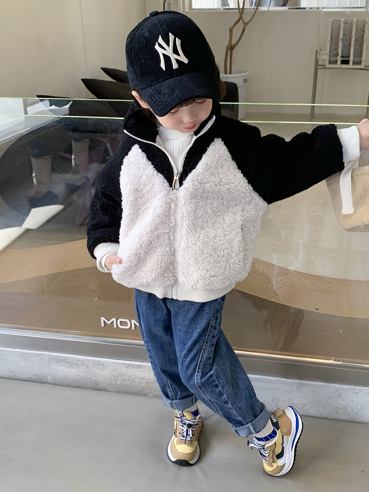 Girls' Faux Lamb Coat