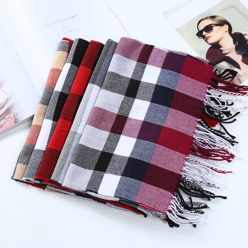 Thick Plaid Blanket Scarf