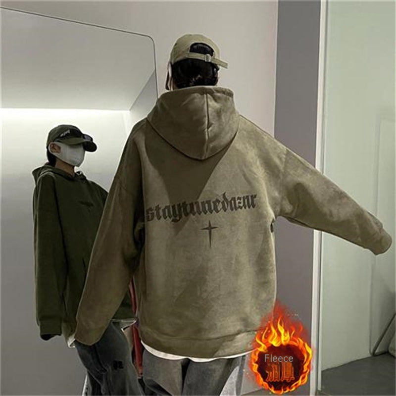 Burgundy Suede Hoodie