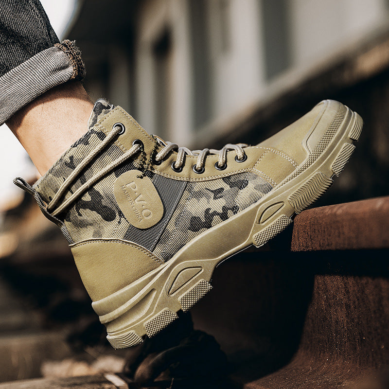 Trendy Boys' Camouflage Martin Boots for Fall/Winter