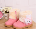 Girls' Bunny Fur Snow Boots