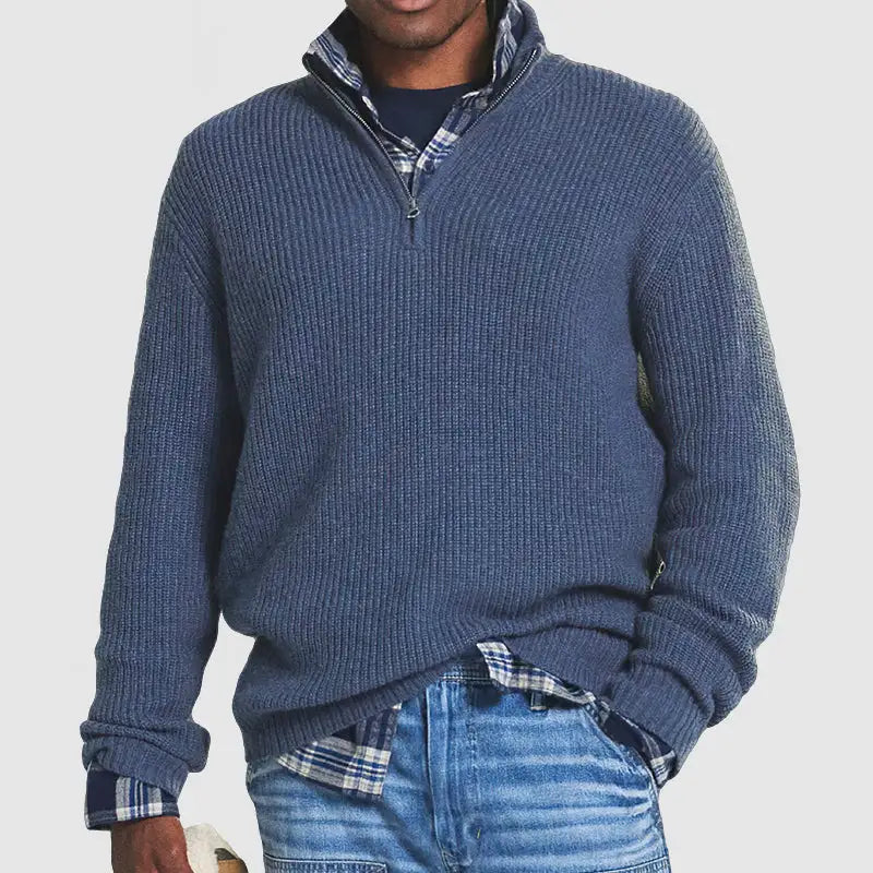 Zip Stand Collar Sweater