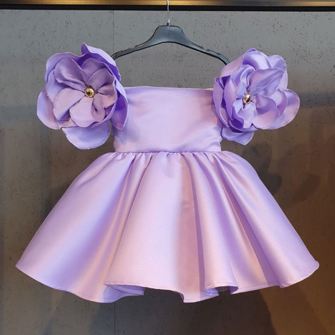 Girls' Floral Jacquard Dress