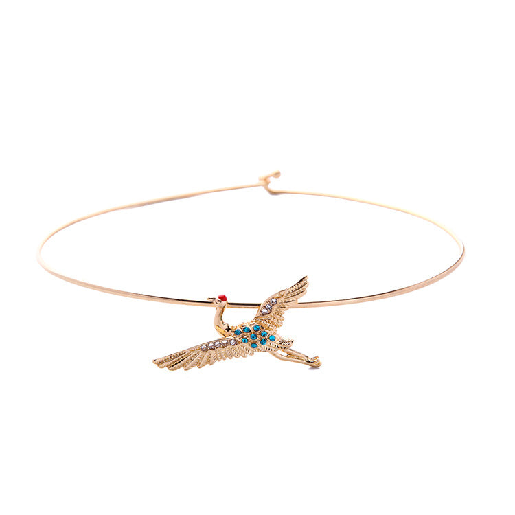 Rhinestone Bird Choker