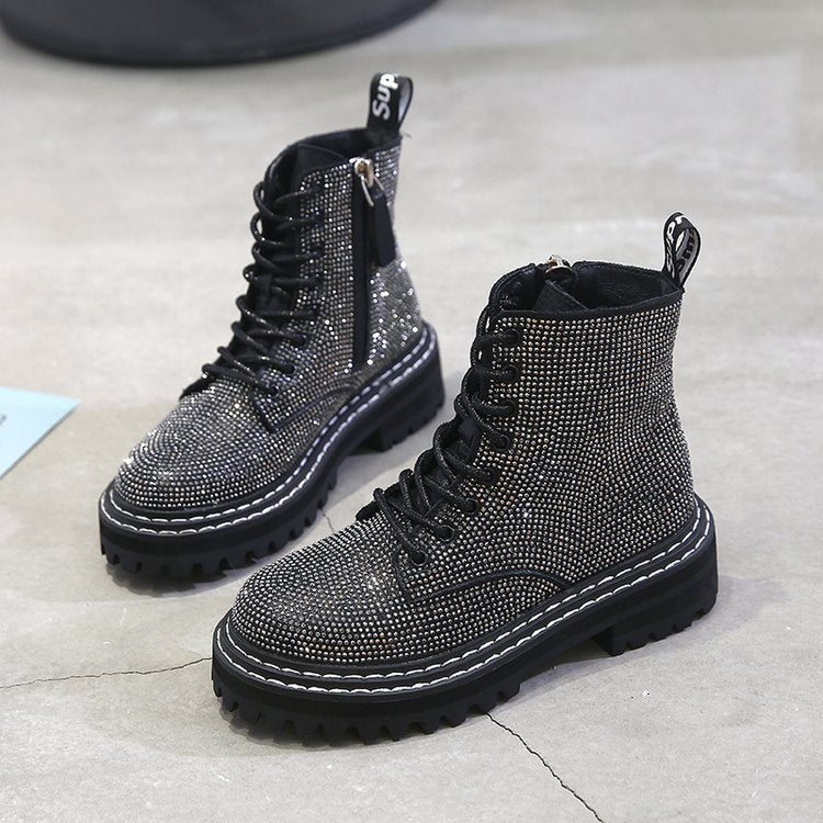 Sparkle Platform Combat Boots