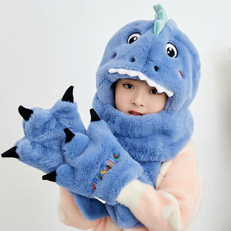 Kids' Dinosaur Hat & Scarf Set