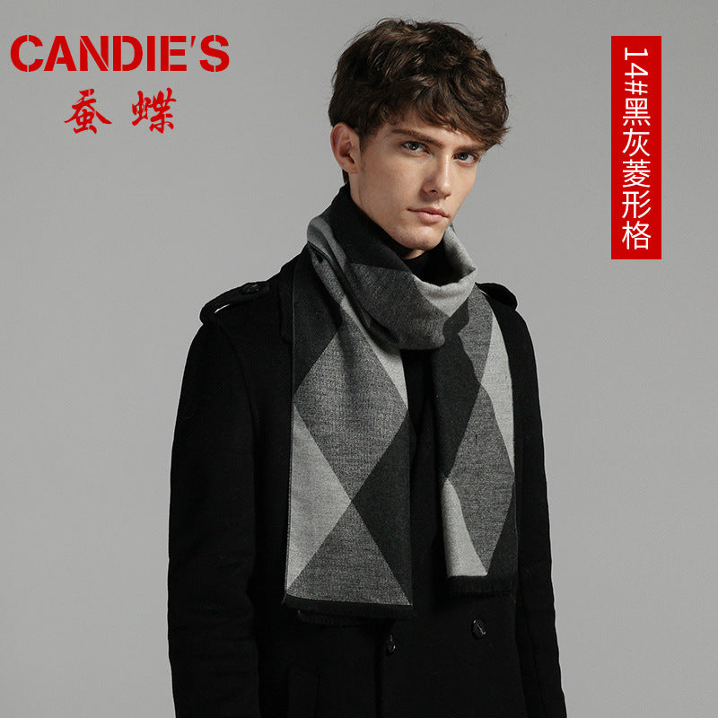 Men's Plaid Cashmere-Feel Scarf