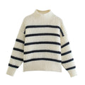 Striped Mock Neck Sweater