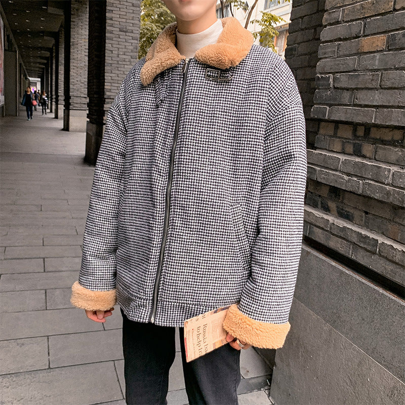 Plaid Fleece-Lined Jacket