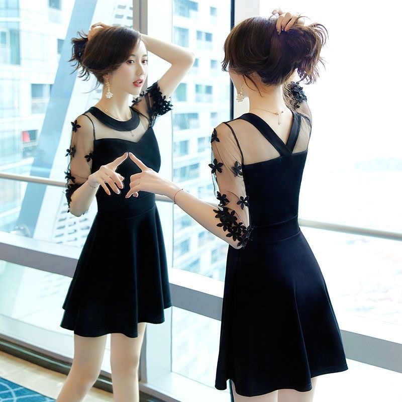 Black Cut-Out Midi Dress