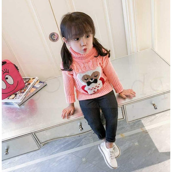 Kids' Owl Mock Neck Sweater