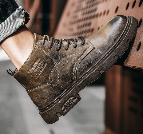 Vintage Trendy Motorcycle Boots for Men