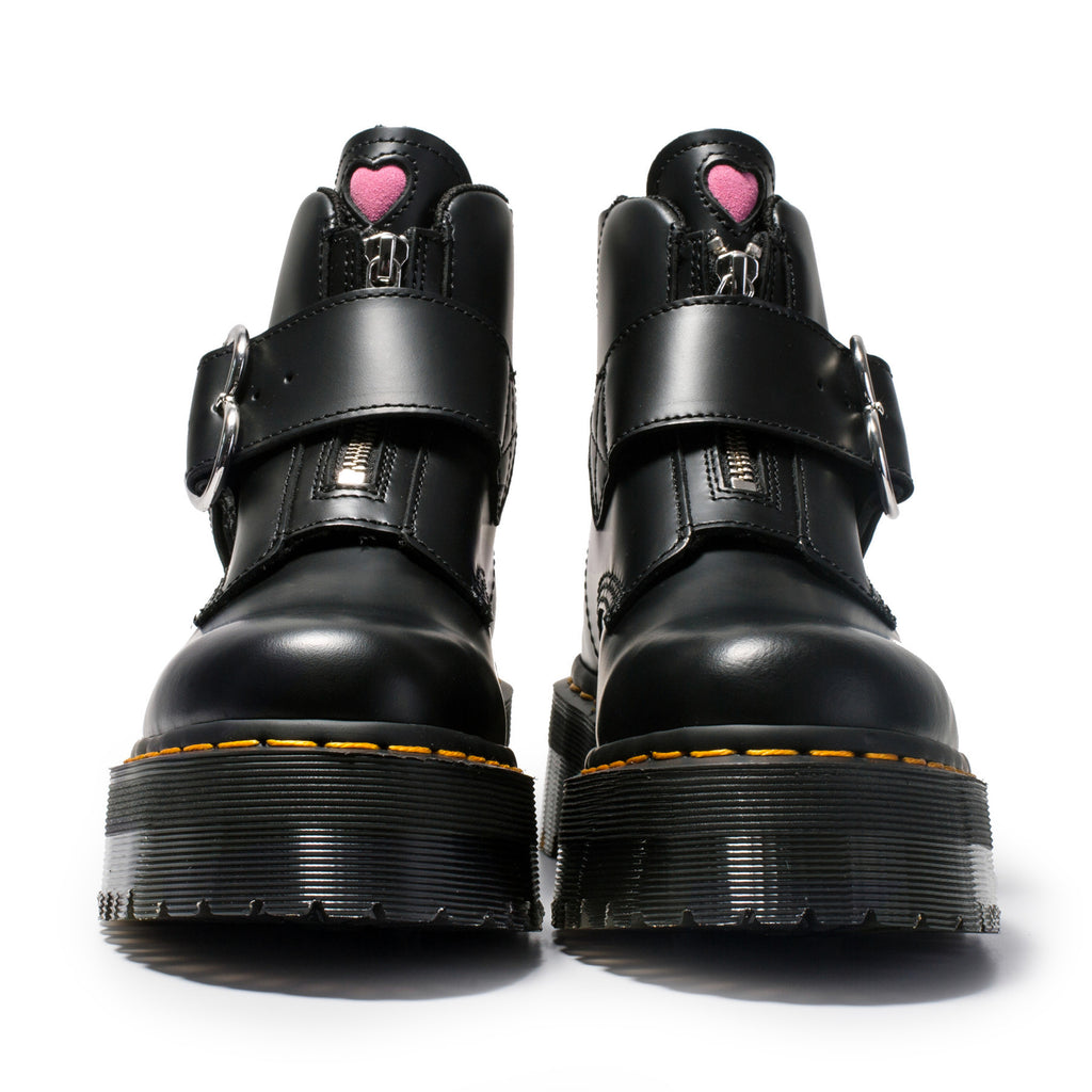 Heart Buckle Leather Ankle Boots for Women
