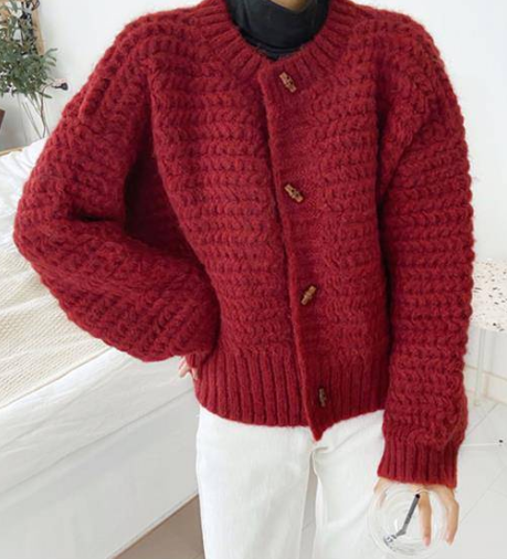 Single-Breasted Sweater Coat