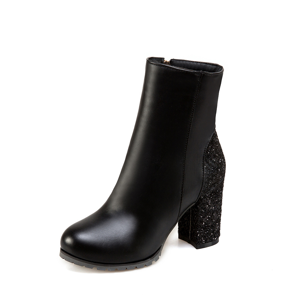 Sequined High Heel Ankle Boots for Women
