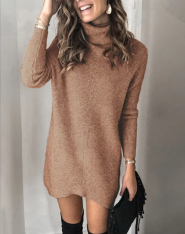Open-Knit Collared Dress