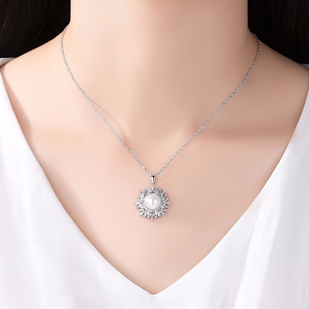 Pearl Snowflake Necklace