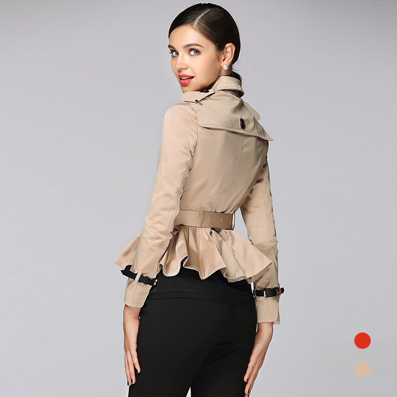 Ruffle Double-Breasted Jacket