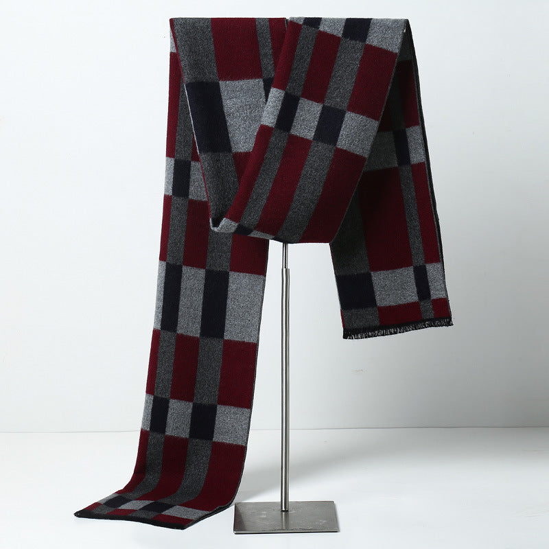 Men's Plaid Cashmere-Feel Scarf
