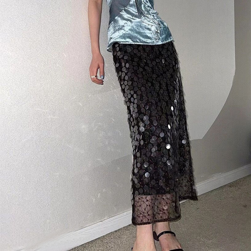 Sequin Embroidered Skirt