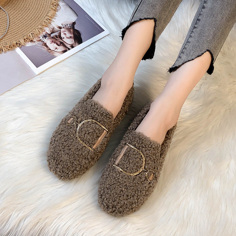 Warm Fleece-Lined Autumn Loafers for Women