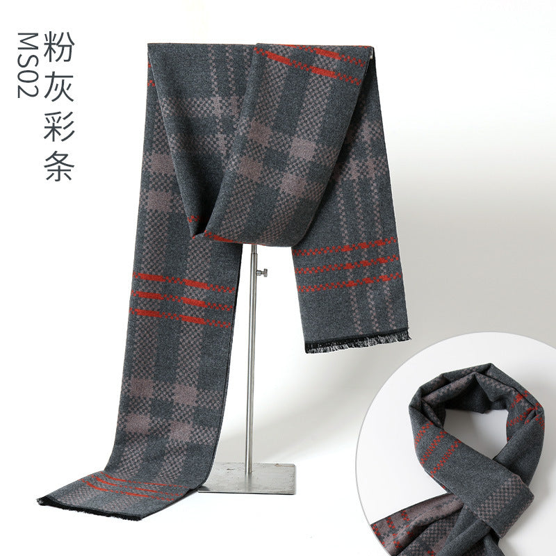 Men's Plaid Cashmere-Feel Scarf