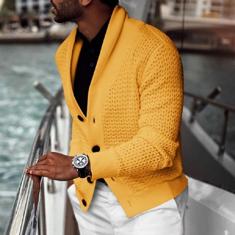 Lapel Long Sleeve Cardigan
