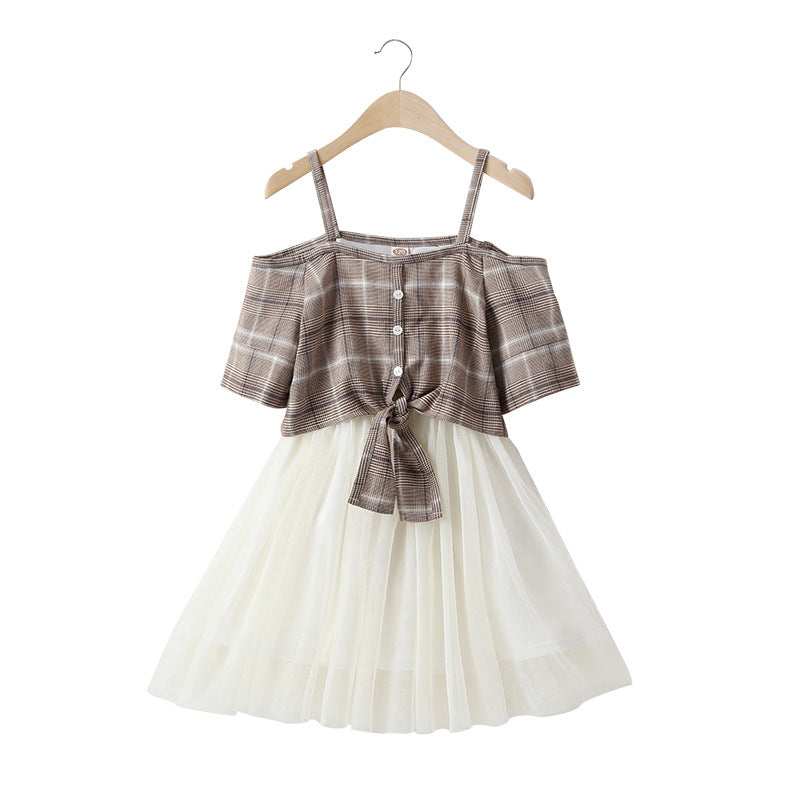 Girls' Off-Shoulder Dress Set