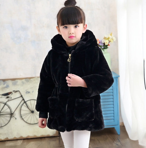 Girls' Plush Sweater Coat