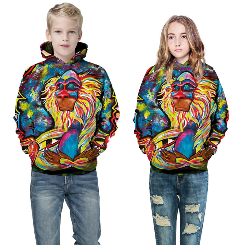 Kids' Printed Hooded Sweater