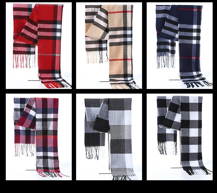 Thick Plaid Blanket Scarf