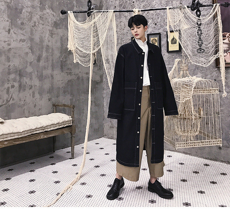 Long Vintage Denim Coat