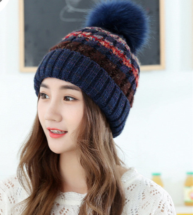 Striped Knit Winter Beanie