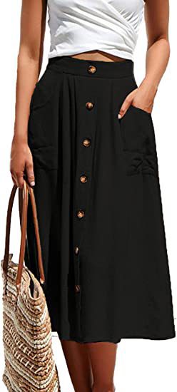 Button Front Skirt