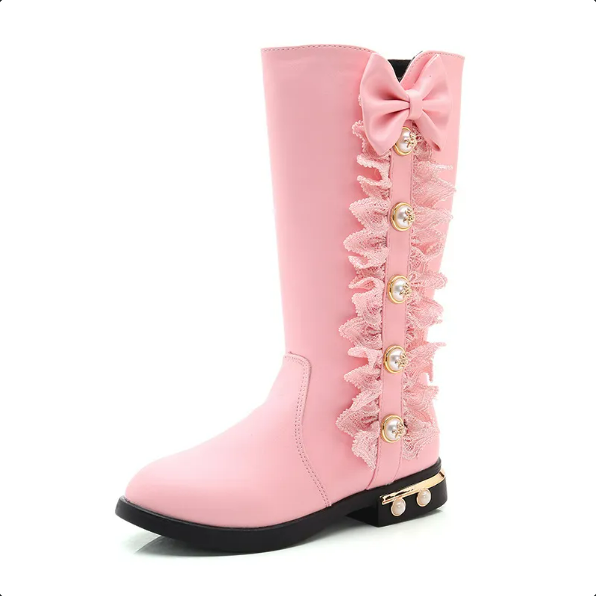 Girls' Pearl Trim Boots