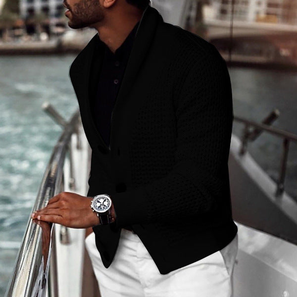 Lapel Long Sleeve Cardigan