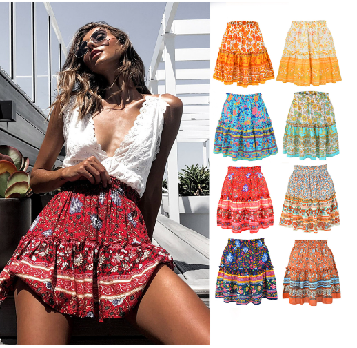 Printed Midi Skirt